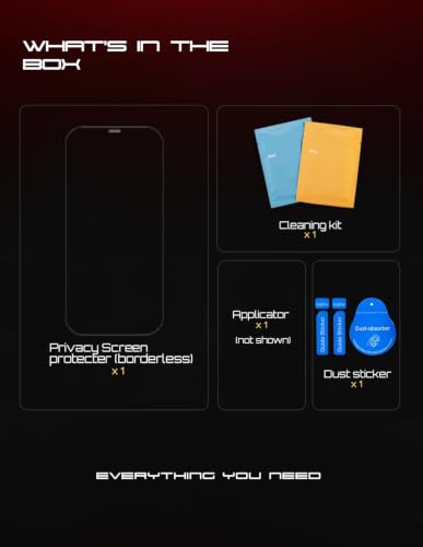 Image of Lensarmor Compatible with iPhone 17 Pro Max Borderless Privacy Screen Protector, 0.33 mm 300 CC Military Grade Anti Spy Tempered Glass, Full View, Case Friendly, Scratch Resistant