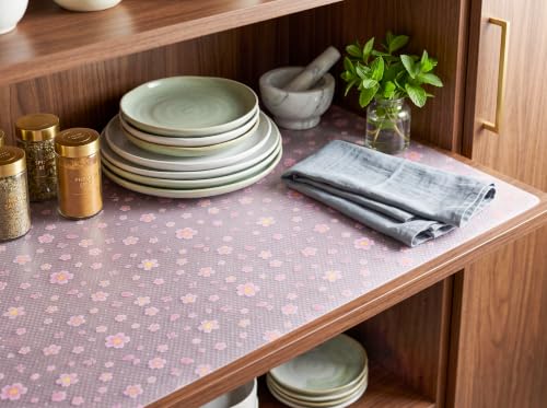 Image of [New Launch] Porslin Modern Pattern PEVA Drawer Shelf Liner (45cm x 5m) Non-Adhesive, Waterproof, Non-Slip Cabinet Mat - WashableFood-Safe Protective Roll for Kitchen, Cupboards, Fridge, Dresser