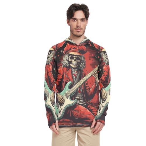 Rash guard homme rouge protection solaire UPF 50+ manches longues running