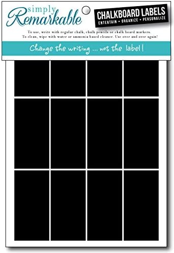 Chalk Labels - 40 Small Rectangle Shape 2" x 1" Labels are Dishwasher Safe - Wipe Clean and Reused, For Organizing, Decorating, Crafts, Personalized Hostess Gifts, Wedding Party Favors