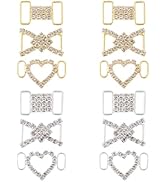 HOBBIESAY 12Pcs 3 Styles Brass Shoelaces Charms Golden Silver Shoelaces Clips Decorative Crystal ...