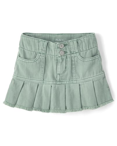The Children's Place,Girls,Everyday Denim Skirts and Skorts,Mint Taffy Skort,5