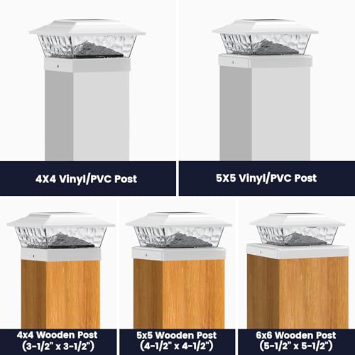 SIEDiNLAR Solar Post Cap Lights Outdoor 4 Modes 2 Pack, White, Warm/White by SIEDiNLAR - Used condition - Image 6