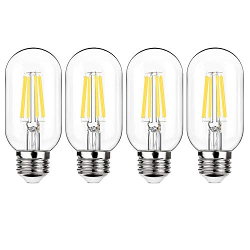 ZFQ Ampoule Vintage E27 LED, Non-dimmable, 6W E27 Ampoule de Filament LED T45 Ampoule 600LM Blanc Froid 6500K AC 220-240V Lot de 4 Cover
