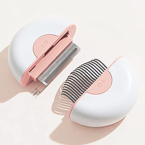 Numbowan Pet Comb Cat Hair Removal Massaging Shell Comb, 2 in 1 Massage Comb & Deshedding Brush for Dog Puppy Rabbit (Pink)