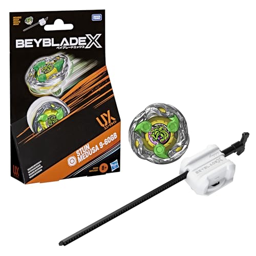 Beyblade X Starter Pack Stun Medusa 9-60GB UX, toupie Takara Tomy de Type Endurance avec Lanceur, toupies de compétition, dès 8 Ans