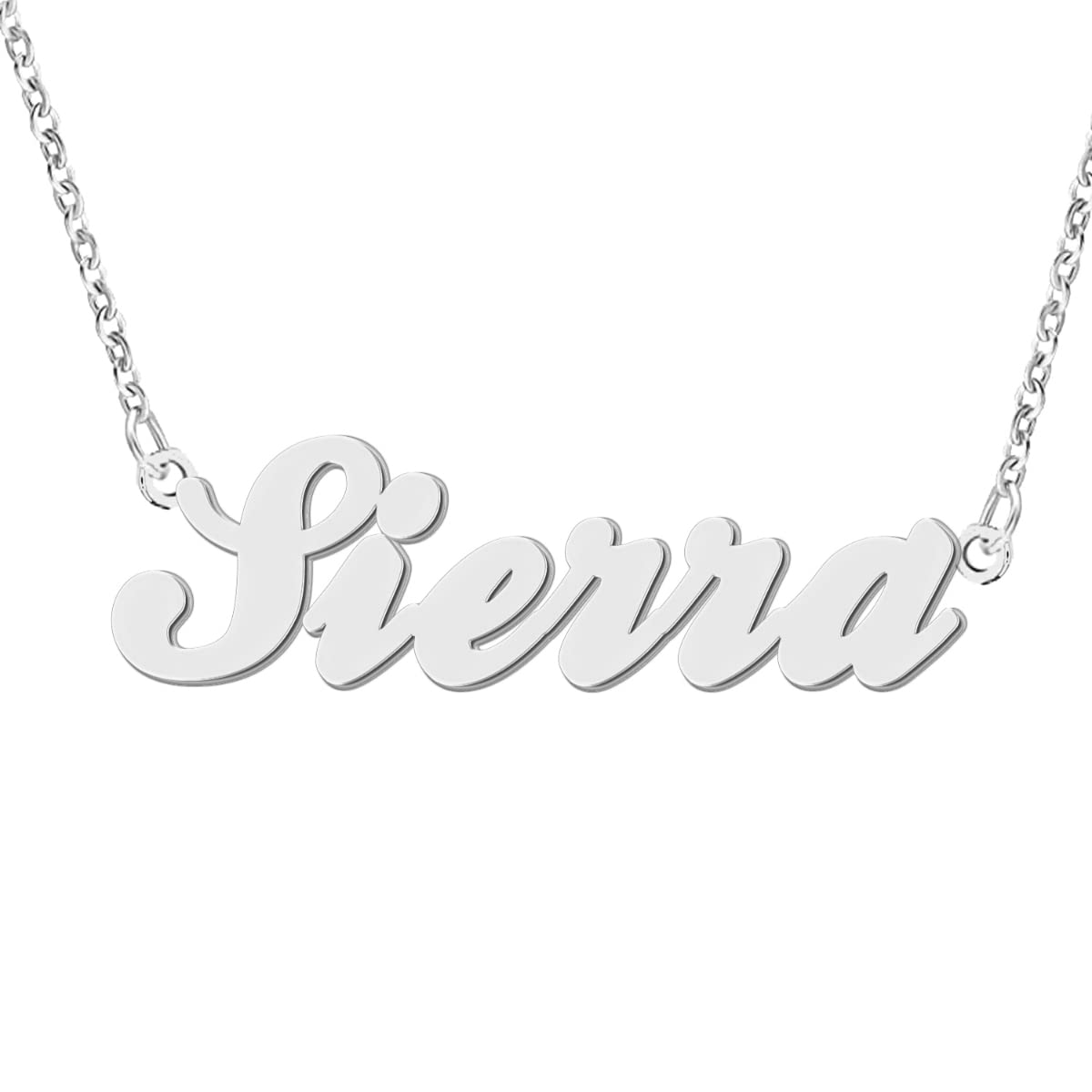Name Necklace Personalized Engraved Name Pendant for Womens Friends
