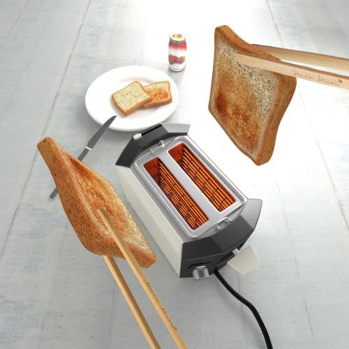 Harahuri Magnetic Bamboo Toaster Tongs - 2 Pcs 8.7" Reusable Heat Resistant Wooden Toast Tongs With Magnet For Cooking - Long Natural Wood Kitchen Utencil For Serving Pickle Muffin Bread #TOP4