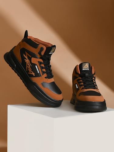 Image of Impakto Alpha Street Sneaker for Men | Lightweight & Soft Cushioned Insole | Padded Collar | High Top Streetwear Causal Shoes | Anti-Skid Sole | Lace-Up Shoes for Casual Outings,Walking & Gym
