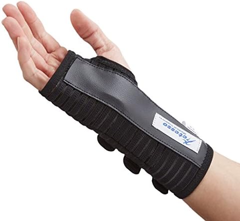 Actesso Breathable Wrist Support Brace Splint - Ideal for Carpal Tunnel, Sprains, and Tendonitis (Black, Large Right)