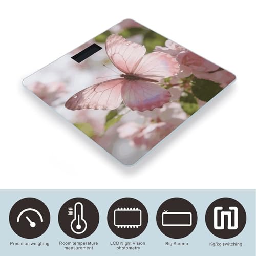 Báscula digital de baño con pantalla LED y vidrio templado miniatura 3
