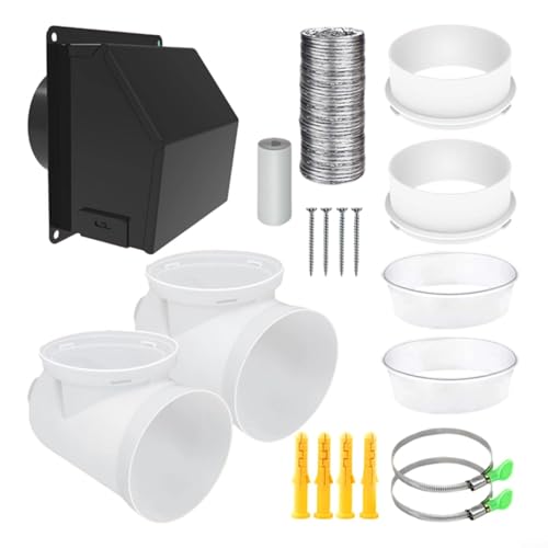 Kit de ventilación de secadora de 4 pulgadas con placa empotrada y codo de 90 grados 2