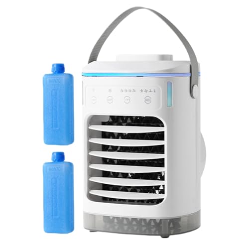 Genérico Ventilador Climatizador Tipo Aire Acondicionado, Ventilador Refrescante Enfriador de Ambiente, Silencioso Con Temporizador Humidificador Recargable para Hogar Dormitorio Oficina
