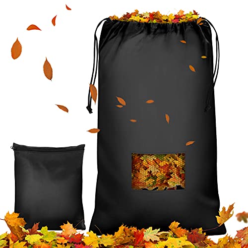 Waysse Lawn Tractor Leaf Bag, Grass Catcher Bag, 79 x 51Inch Garden Leaf Bag, Material Collection Systems Leaf Bag for Lawn Mower Tractor, Large Capacity for Riding Lawn Mower (Black)