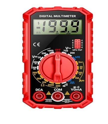 Multimètre numérique SZ308 portable rouge pour tension et courant AC/DC