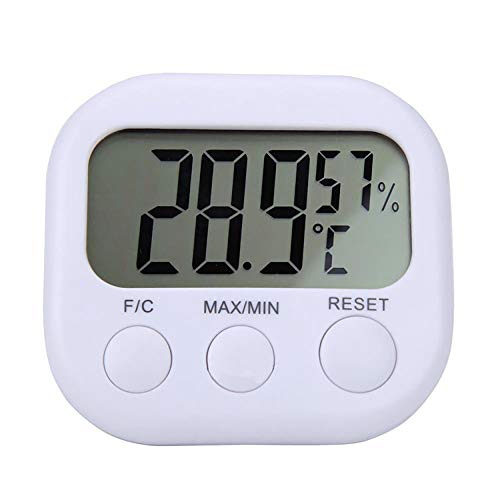 JulySeeYouz Indoor Outdoor Thermometer, Temperature Monitor Digital LCD Thermometer Min/Max Value, Tabletop And Wall-Mounted Design for Home Office Use