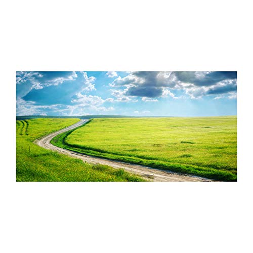 Tableau sur toile paysages 125x50cm vert pour salon moderne