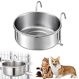 Hundenapf zum Einhängen aus Edelstahl, Hängender Futternapf & Wassernapf, Stabil & Langlebig, Napf für Käfig, Geeignet für Hunde und Katzen