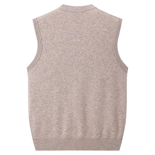 Rivccku Cashmere Sweaters for Men's Cardigan100% Pure Cashmere Sweaters V Neck Cable Casual Tanks Winter Knit Sleeveless2