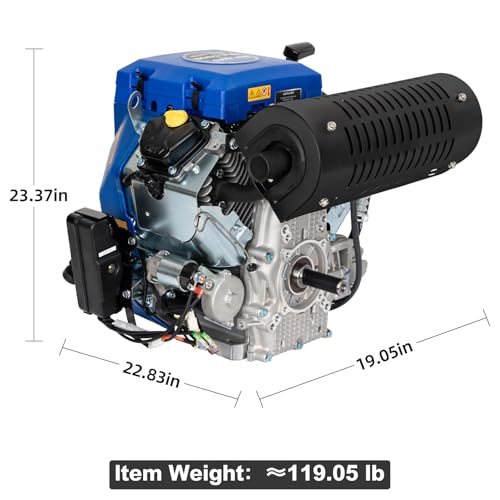 BILT HARD 713cc 23 HP Two-Cylinder Single-Engine with Electric Start, Horizontal 4-Stroke Gas Powered Engine for Log Splitter, Pressure Washer and Water Pump