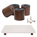 ANFU Cutting Board Feet, Walnut Chopping Board Feets, Non Slip Self Adhesive Butcher Block Legs with Screw (Not included Boards)