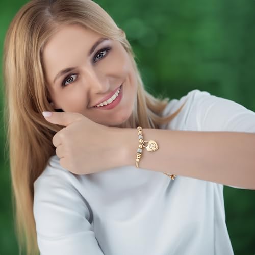 LinnaLove Medical Alert Bracelets for Women Adjustable Stainless Steel Medical id Bangle with Heart Charm Free Engraving2