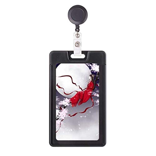 Badge rétractable Red Moon aquarelle style chinois pour carte accès