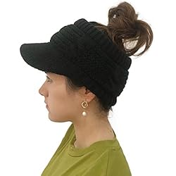 Percheros para gorras de béisbol para montar en la pared para mujer, gorra de punto de lana, gorras sólidas, lindas gorras de béisbol, Negro, Talla única