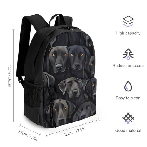 Labrador Lab Dogs Travel Backpack Casual Daypack Shoulder Bag with Adjustable Shoulder Straps for Men Women2