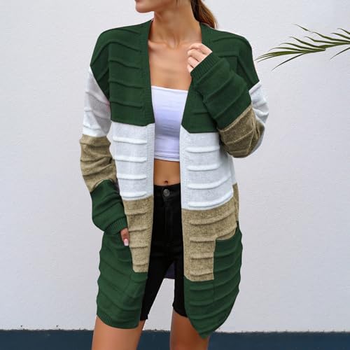 Cardigan manches longues femme chaud ouvert devant avec poches pour l'hiver - 2