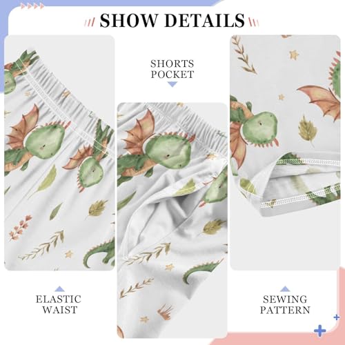 Cute Dragon Watercolor Boys Pants for Kids Jogger Pants with Pockets S-XL4