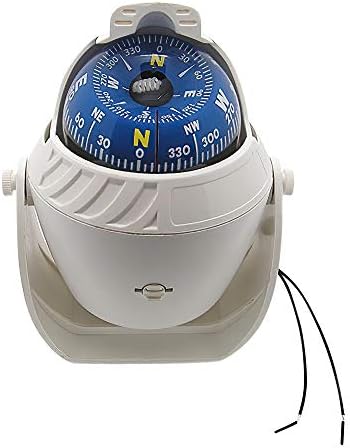 Bygytyo Boat Car Caravan Truck Compass Sea Marine Electronic Navigation Bracket Mount Backlight Compass,Dashboard Compass Night Visible with Light,Fits for Car,Watercraft,Boat,Caravan (White, Big)