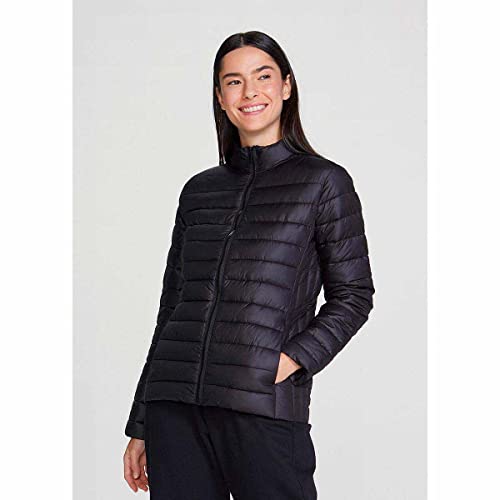 Jaqueta Básica Feminina Puffer Com Forro Preto XG
