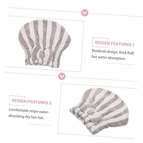 Beatifufu 1 peça Touca de Cabelo Seco Listrado Chapéu Menina Maquiagem Cabelo Bandanas Toalla De Par