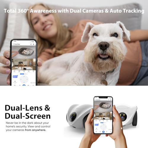 Image of Robot Pet Camera with One-Tap Treat Dispensing | Mobile 360 Monitor, 2-Way Audio, and Smart Tracking | No Monthly Fees, Dual Cameras, Long Battery Life for Pet Care