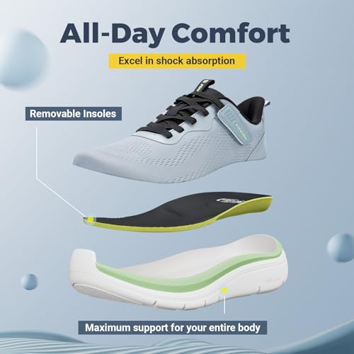 Image of FitVille Wide Walking Shoes for Men Extra Wide Width Sneakers with Arch Support Comfortable Lightweight Running Shoes for Men for Gym-Cloud Wanderer V22