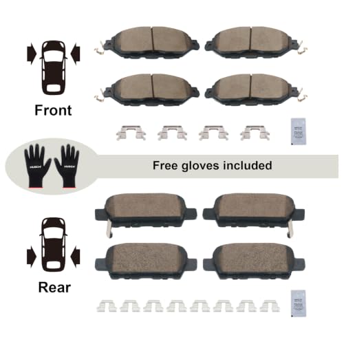 Image of HUSCH Front & Rear Ceramic Brake Pads Fit For Nissan, For INFINITI QX60 | Clean Wheels, Quiet, Short Braking Distance, Responsive Braking, Long Service Life, for Various Weather, Road Performance