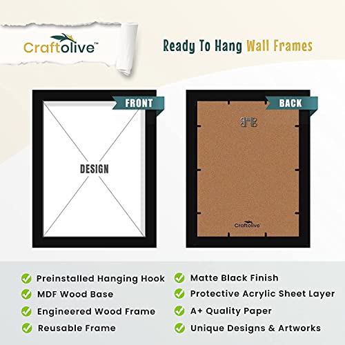 Image of Craftolive BTS Photo Frame for Army & Fans - Paper, Acrylic Sheet, MDF Wood, Engineered Wood - Wall, Bedroom, Hostel Room, Doors, Hall Decor - BTS Gift, Merch, Photocard (Black)