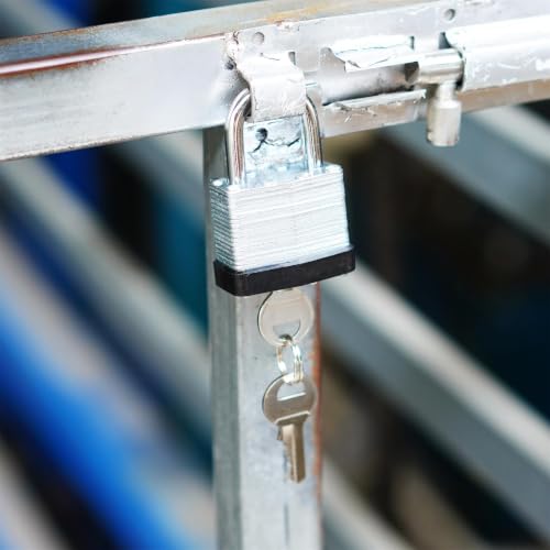 Image of 4 Pack Pad Locks with Same Key, Heavy Duty Keyed Alike Locks | Same Key Convenience, 4 Locks Share Keys, Durable Steel Body for Storage, Gates, Garages and Outdoor Use