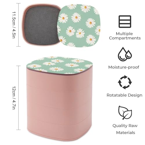 Organisateur de bijoux vert menthe pour femme avec boîte à boucles d'oreilles