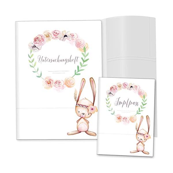 OLGS U-Heft und Impfpasshüllen 3-teiliges Set Cute Boho | Untersuchungsheft Hülle & Impfpasshülle mit Innenfächern…