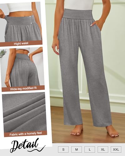 Neer 3 Pcs Women's Wide Leg Yoga Pant Comfy Loose High Waist Lounge Waist Lounge Casual Athletic Workout Joggers Apparel4