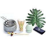 Artcome Japanese Matcha Tea Set, Matcha Whisk, tradycyjny Scoop, Matcha Bowl, Ceramic Holder, Handmade Matcha Ceremony Kit for Traditional Japanese Tea Ceremony (7 szt.)