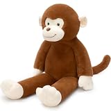 Tezituor 1.8 lb Weighted Monkey Plush, 27.5' Long Leg Monkey Stuffed Animal, Soft Brown Monkey Plush Pillow, Cute Stuffed Monkey Toy for Kids, Girls, Boys, Birthday Gifts