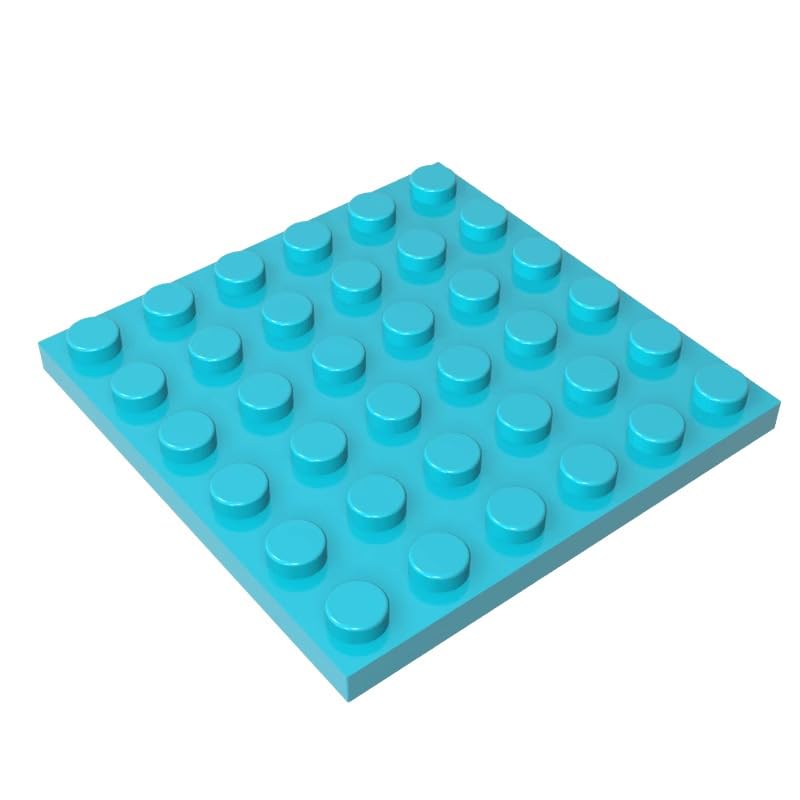 3958 Foundation Plate Plate 6x6 10 Pieces GDS-523 Compatible with Lego Building Blocks Color:Medium Azure