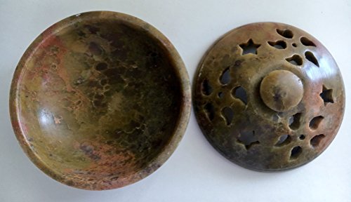 Soapstone/Stone Incense Burner Bowl, Pot, Jar For Cones, Sticks, Resins Or Charcoal-Sbr34 #TOP3