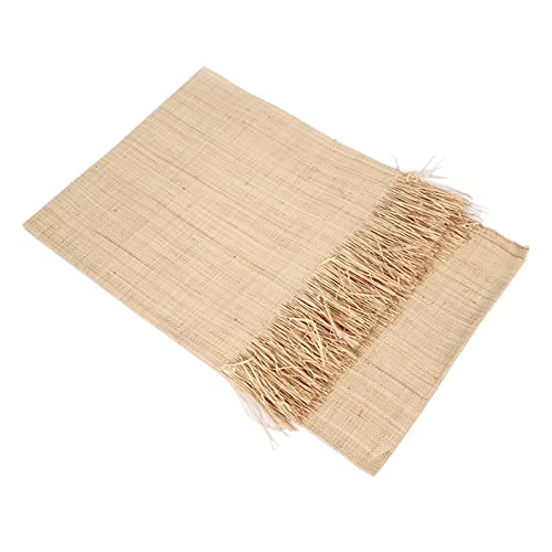 Alfombra de rafia natural hecha a mano con cuerda de ratán para muebles del hogar, sillas, decoración de mesa como ratán (60 cm x 160 cm)