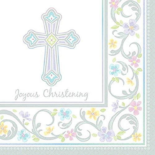 Serviettes en papier pour baptême multicolores Amscan 709423 pour décoration de fête
