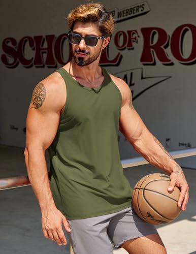 COOFANDY Men's Workout Tank Tops 2 Pack Y Back Sleeveless Shirts Gym Muscle T Shirt Bodybuidling Athletic Stringer Tee2