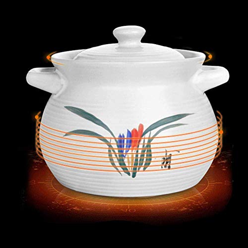 Terakotowy garnek do zapiekanek, terakotowy garnek do gulaszu gliniany garnek ceramiczny garnek - zielony i zdrowy, trwały, nie blaknie i nie starzeje się-A_pojemność 2,8 l